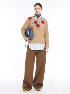 Embroidered wool sweater