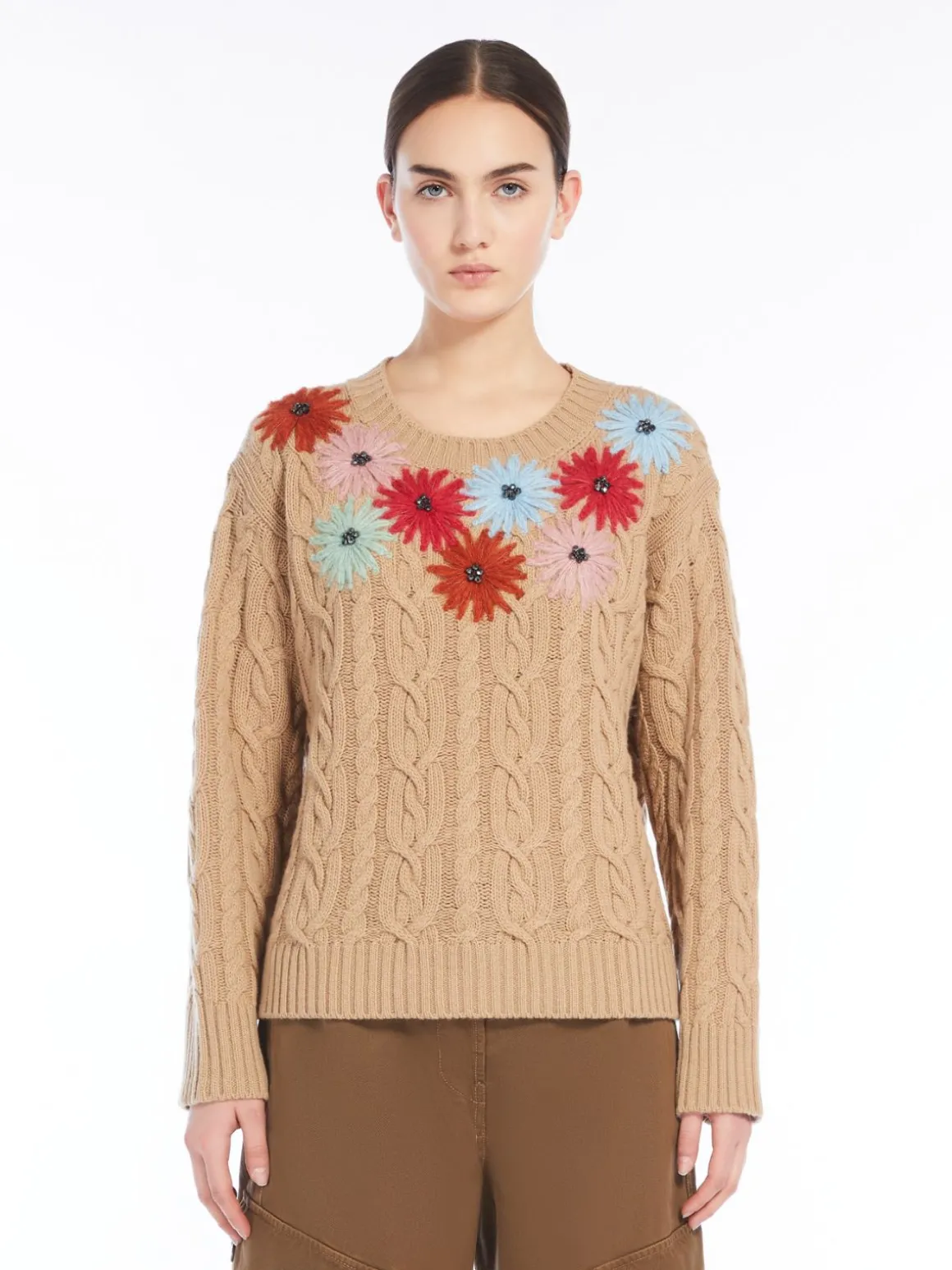Embroidered wool sweater