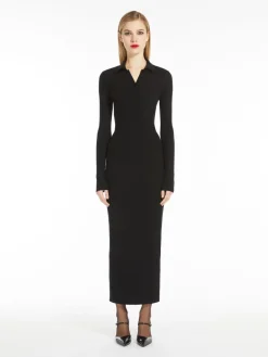 Fitted dress in wool and lurex