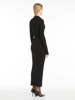 Fitted dress in wool and lurex