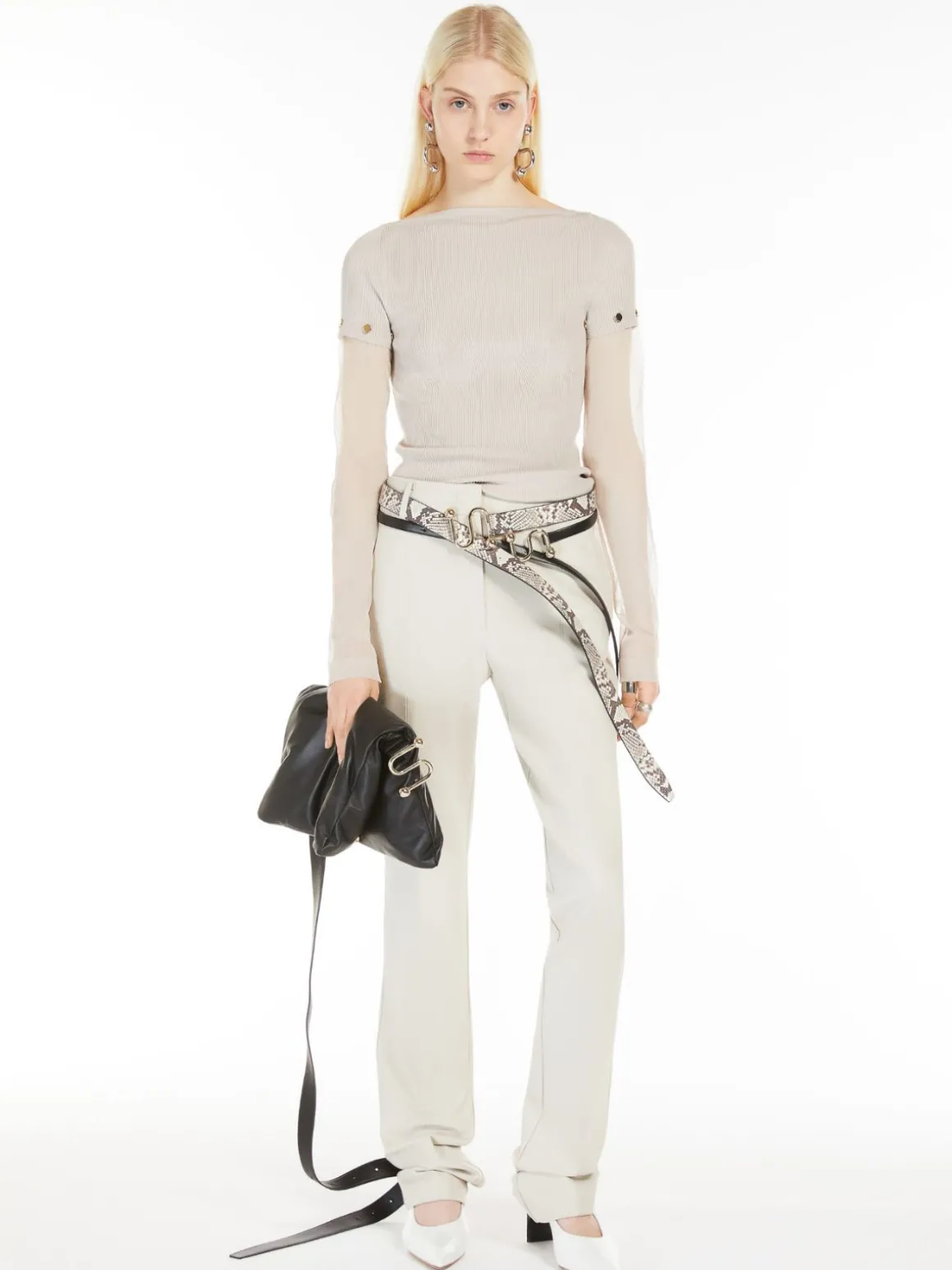 Fitted jumper in stretch viscose