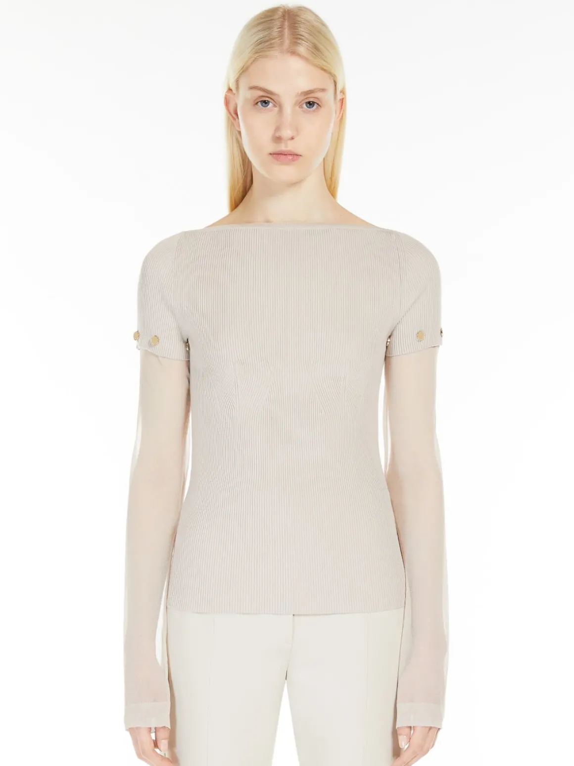 Fitted jumper in stretch viscose