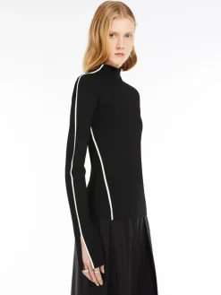 Fitted jumper with contrasting trims