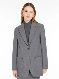 Flannel jersey blazer