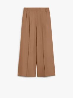 Flannel wide-leg trousers