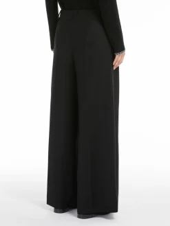 Flannel wide-leg trousers