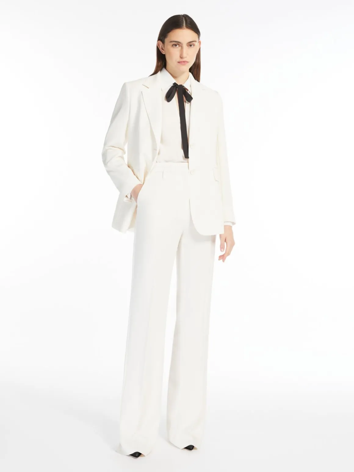 Flared cady trousers