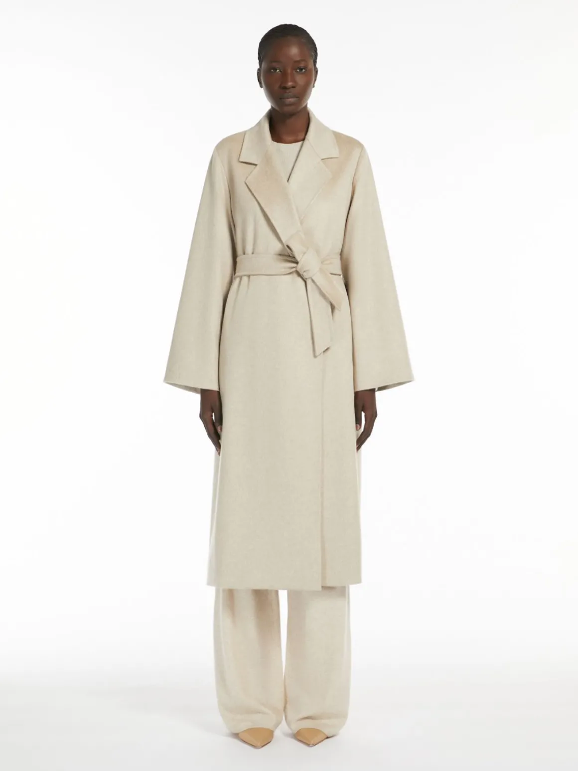 Flared cashmere coat