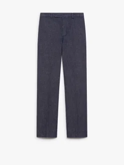 Flared denim trousers