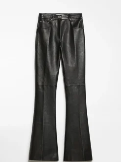 Flared 5-pocket Nappa leather trousers