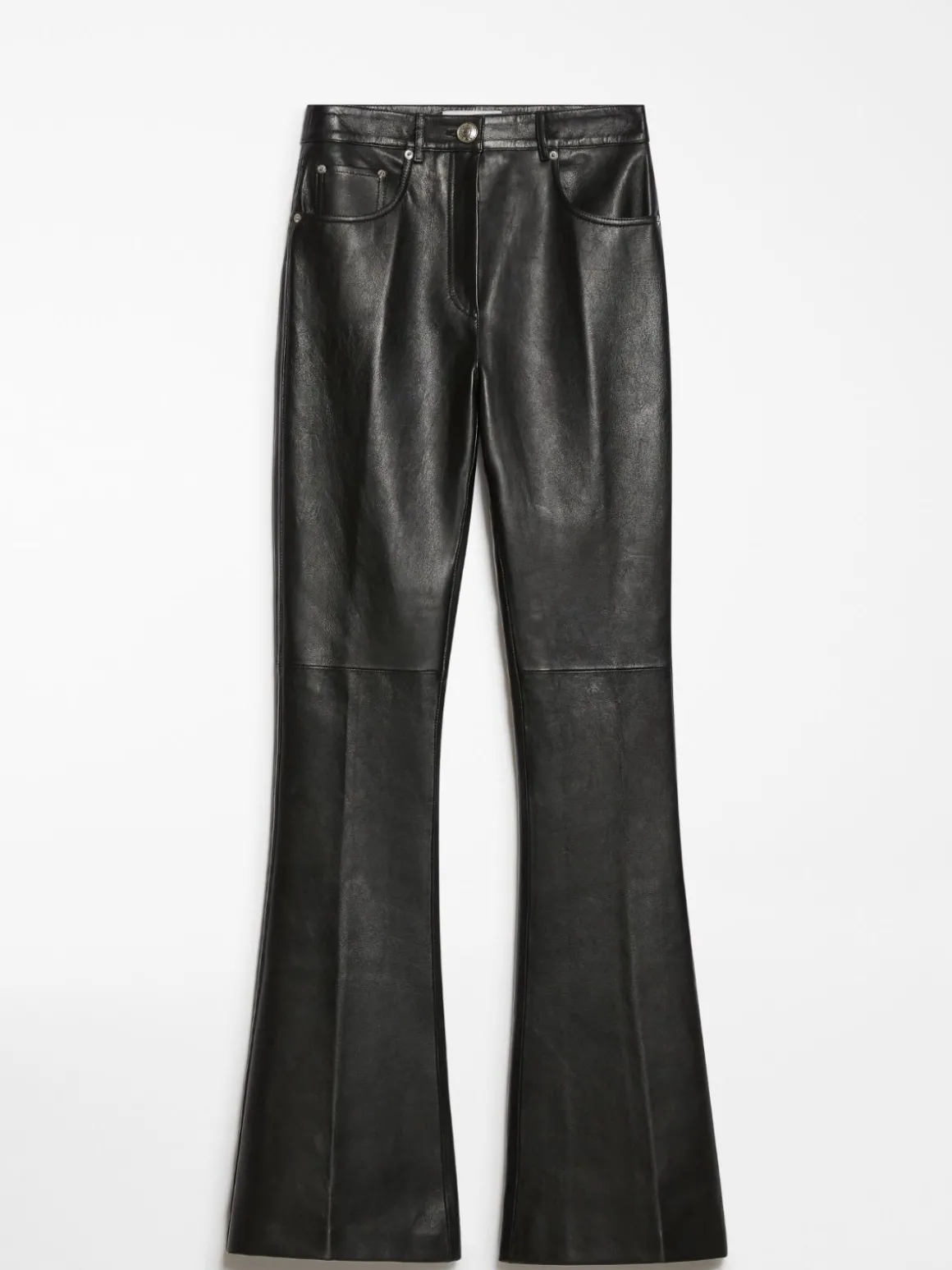 Flared 5-pocket Nappa leather trousers