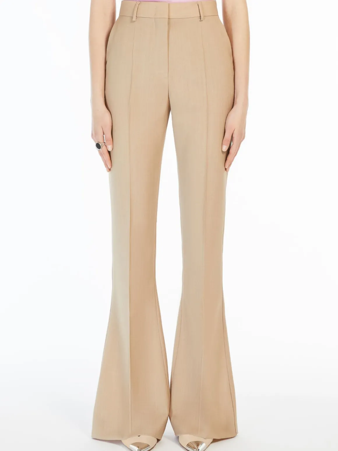 Flared slim-fit trousers
