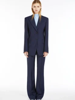 Flared slim-fit trousers
