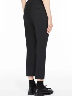 Flared stretch cotton trousers