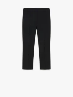 Flared stretch cotton trousers