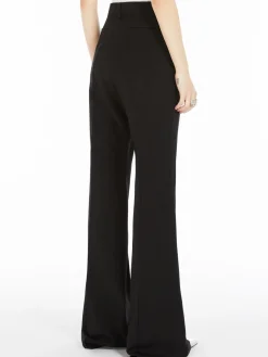Flared stretch wool trousers