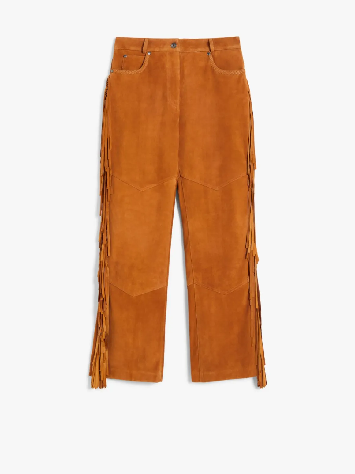 Flared suede trousers