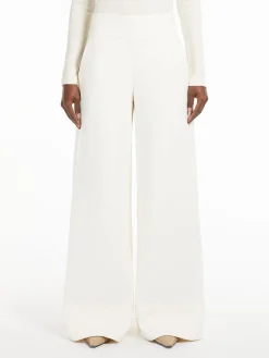 Flared technical jersey trousers