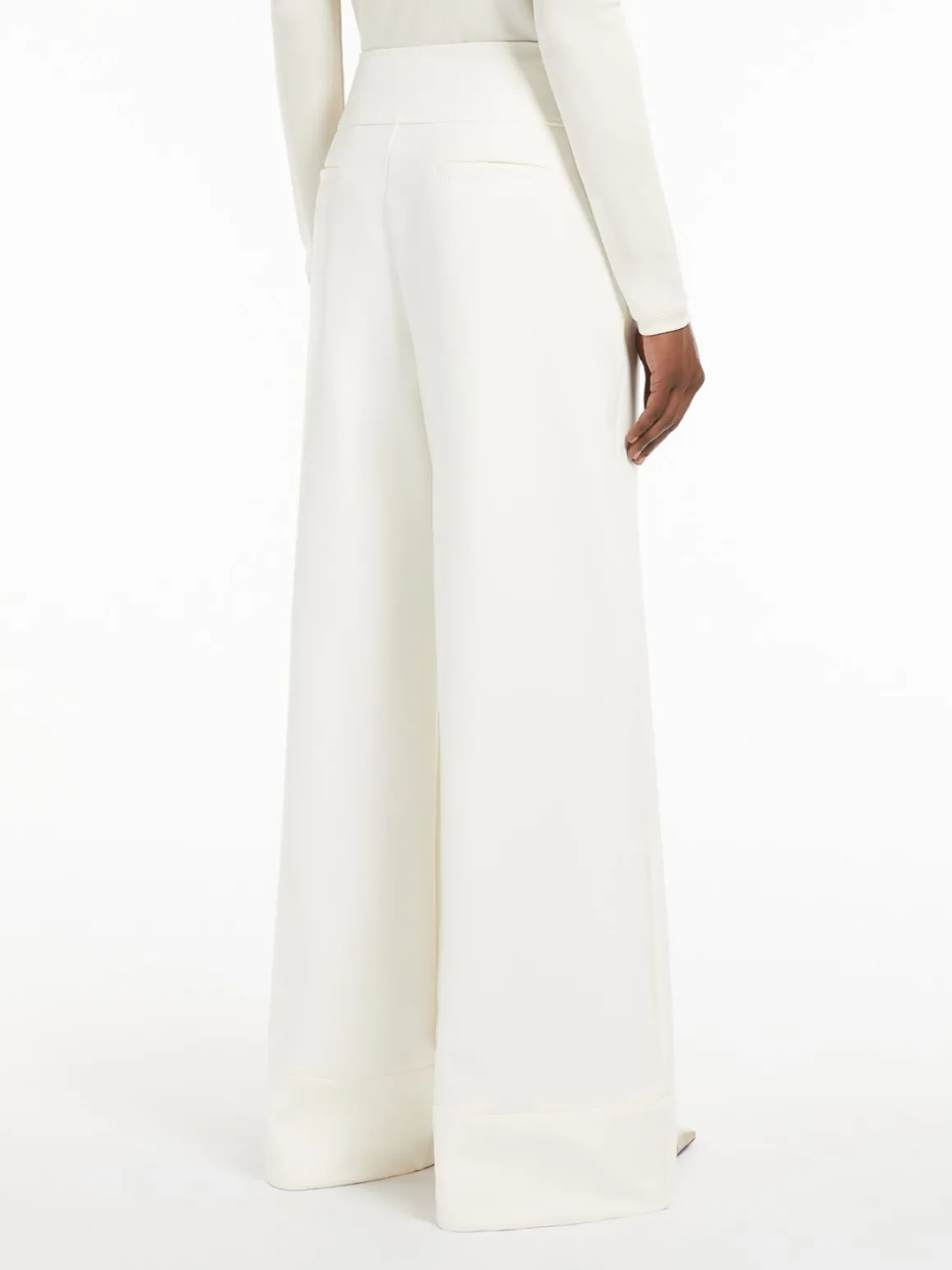Flared technical jersey trousers