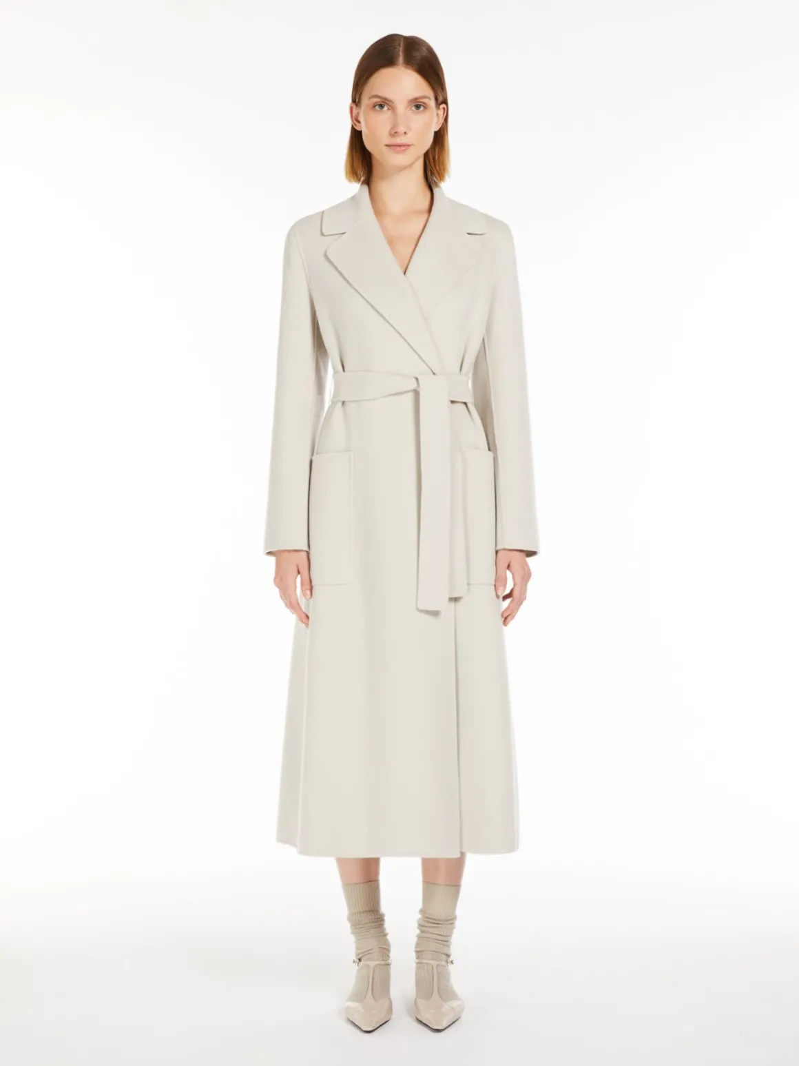 Flared wool coat