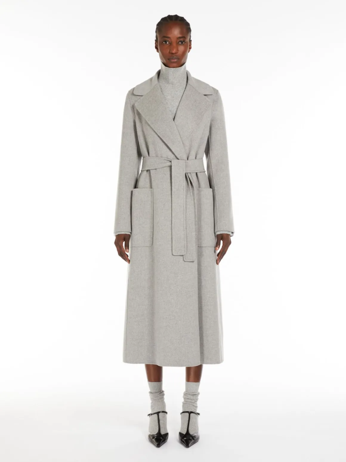 Flared wool coat