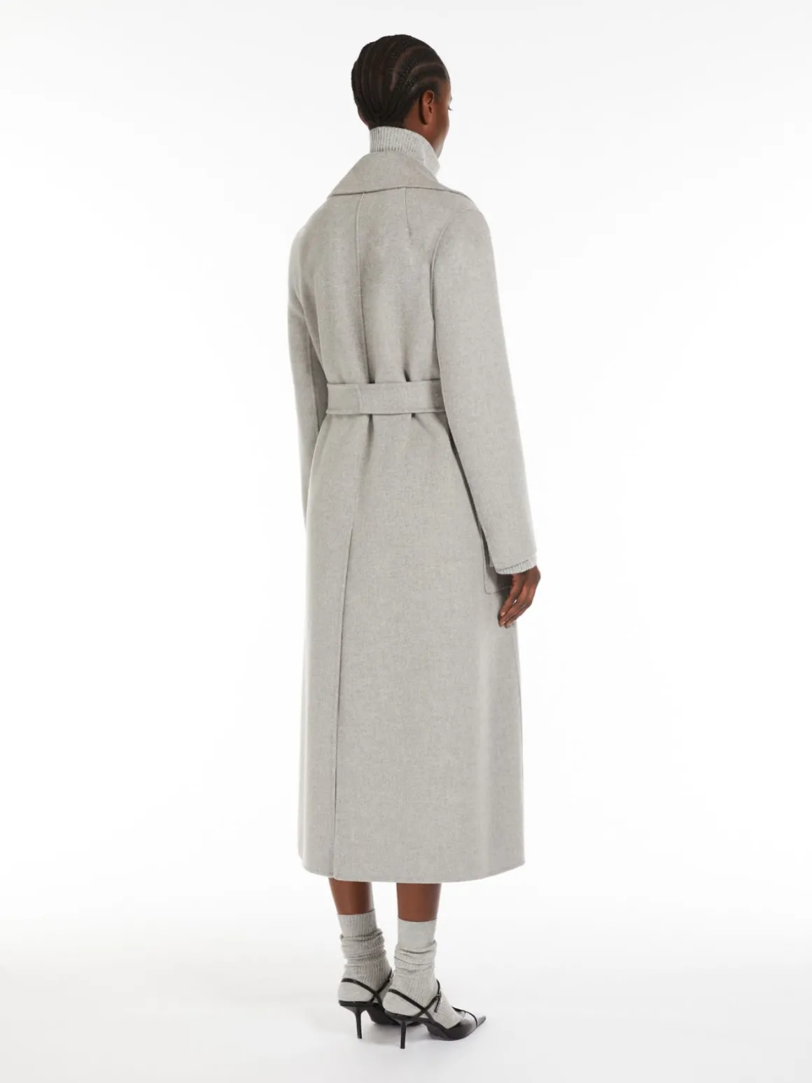 Flared wool coat