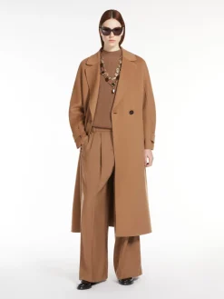 Flared wool coat