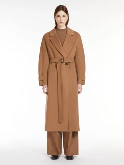 Flared wool coat