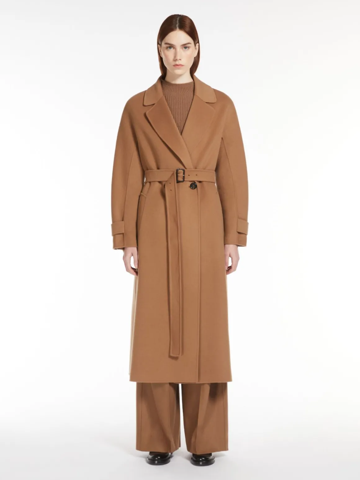 Flared wool coat