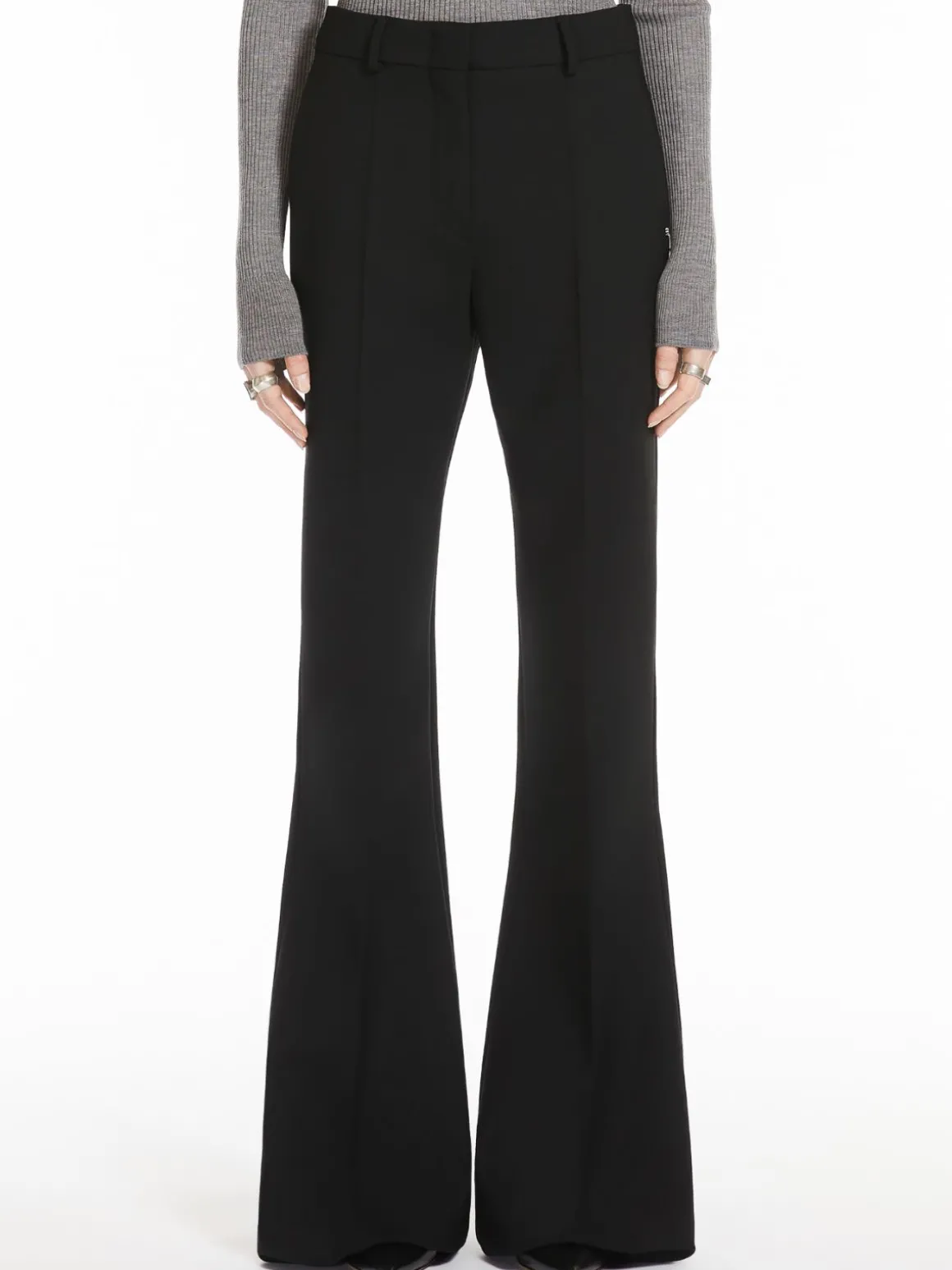 Flared wool-blend trousers - KLEPSYDRA CAPSULE
