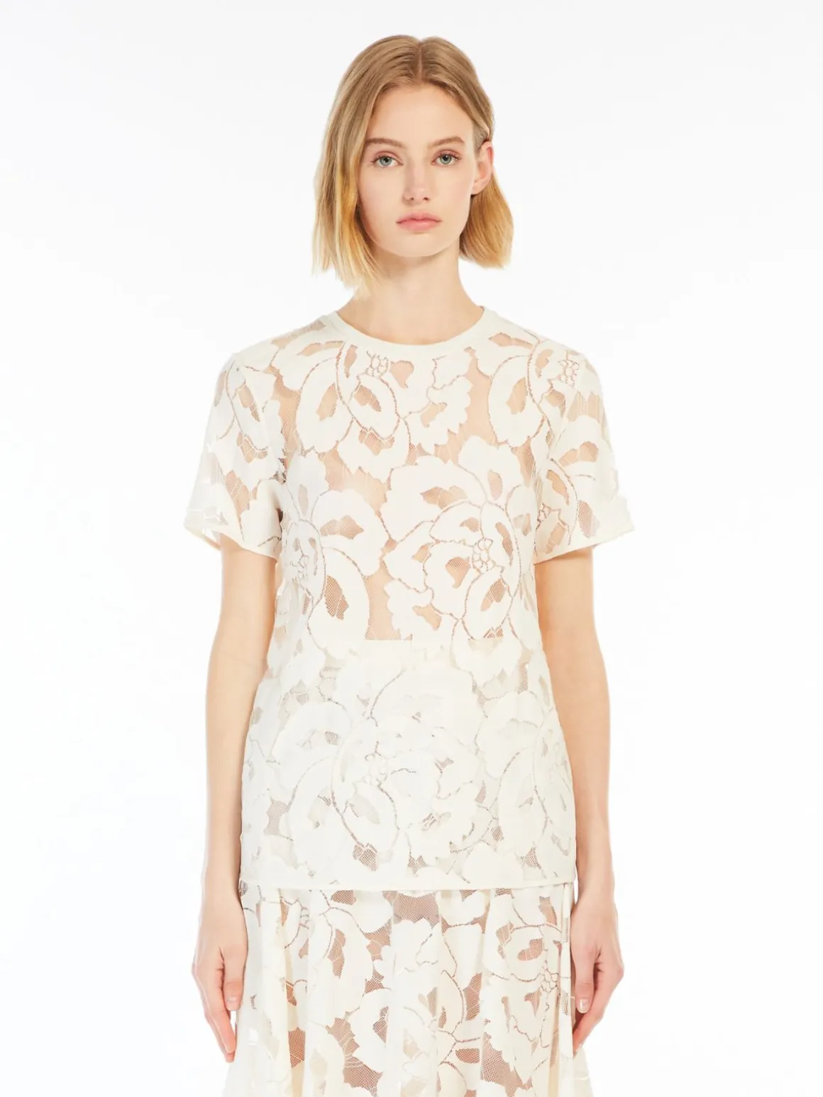 Floral lace T-shirt