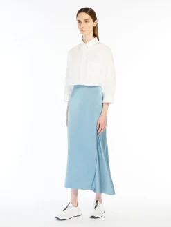 Fluid satin skirt