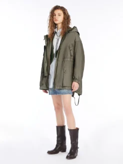 Gabardine and technical fabric parka