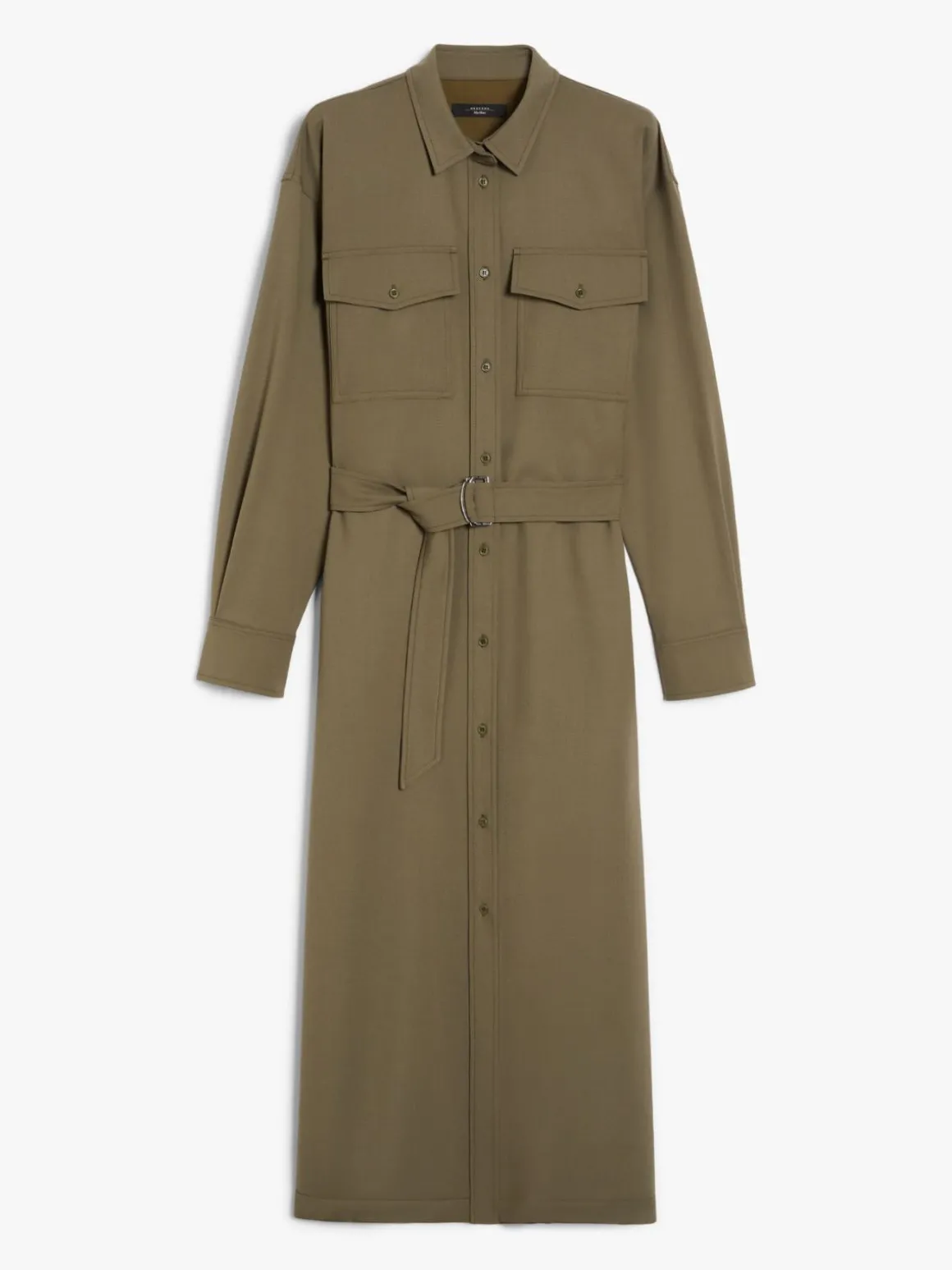 Gabardine wool shirt dress