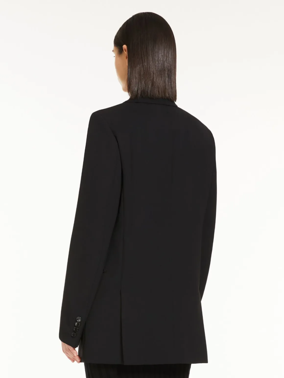 Gabardine wool straight blazer