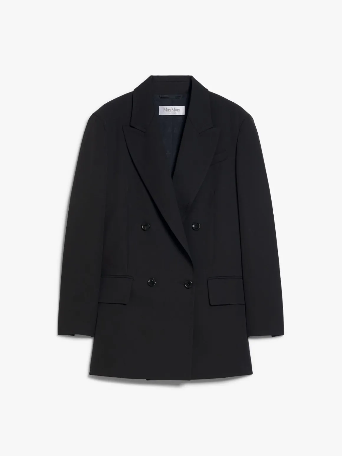 Gabardine wool straight blazer