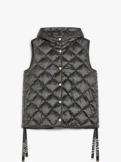 Gilet in quilted water-repellent canvas