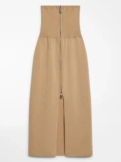 High-waisted knit skirt