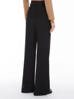 High-waisted wool trousers
