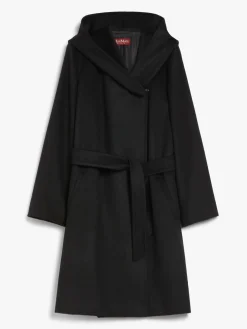 Hooded wool coat