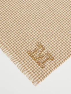 Houndstooth cashmere stole