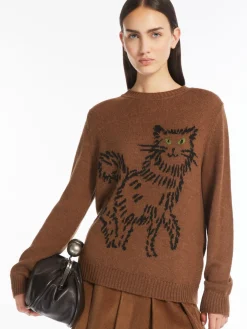 Inlaid alpaca and wool sweater