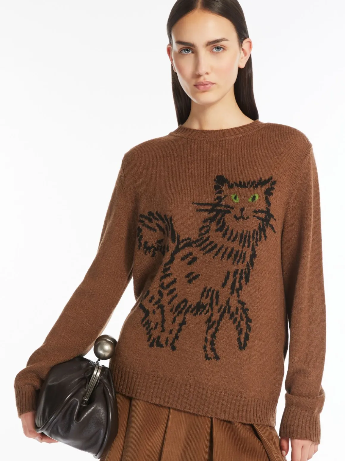 Inlaid alpaca and wool sweater