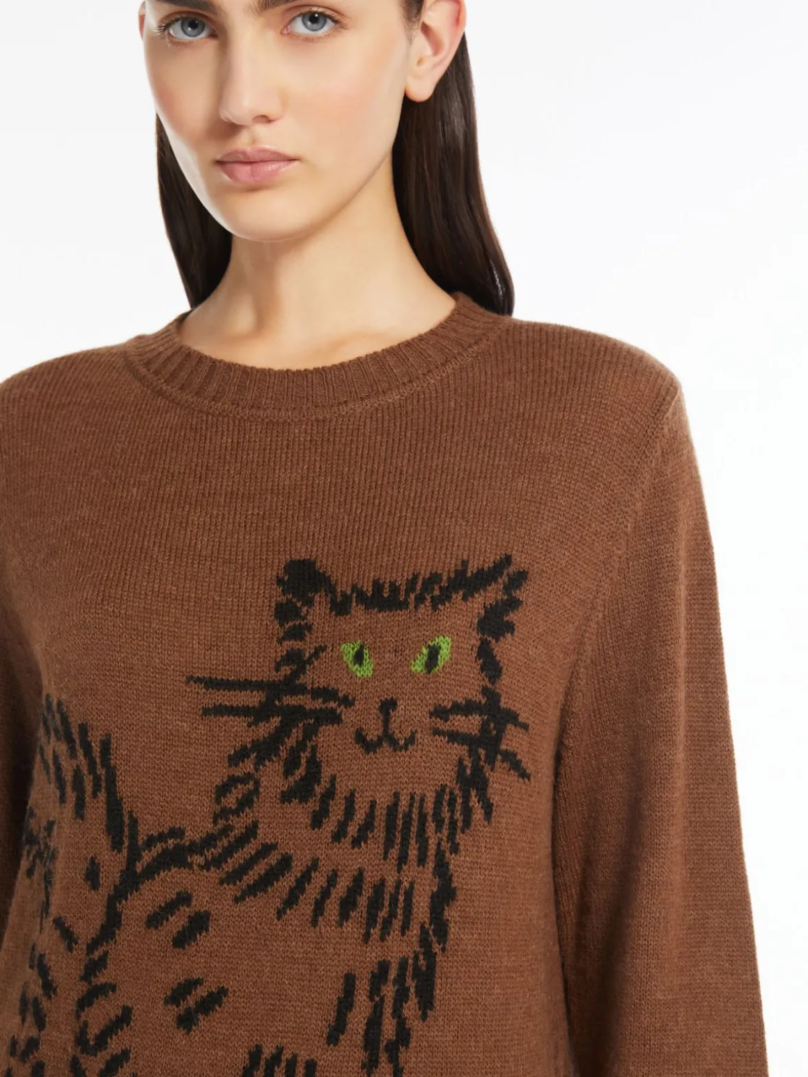 Inlaid alpaca and wool sweater