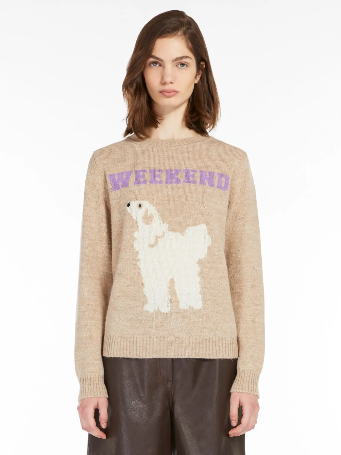 Inlaid alpaca and wool sweater