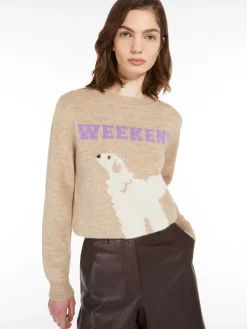 Inlaid alpaca and wool sweater