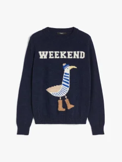 Inlaid alpaca and wool sweater