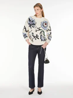 Inlaid cotton sweater