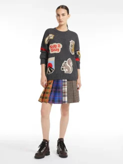 Inlaid wool sweater