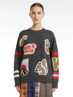Inlaid wool sweater